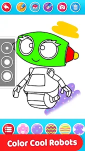 Robot Glitter Coloring Book