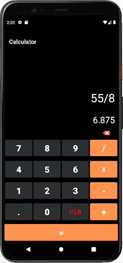 Android application Simple Calculator screenshort