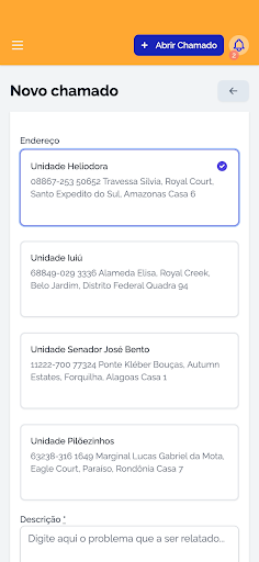 Android application chamados.io screenshort