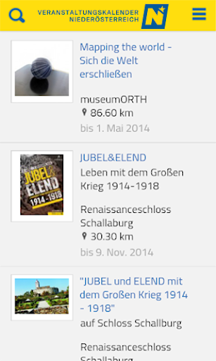 Android application Events Niederösterreich screenshort