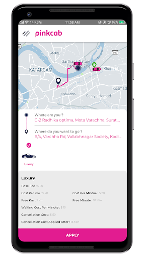 PinkCab Passenger Screen 2