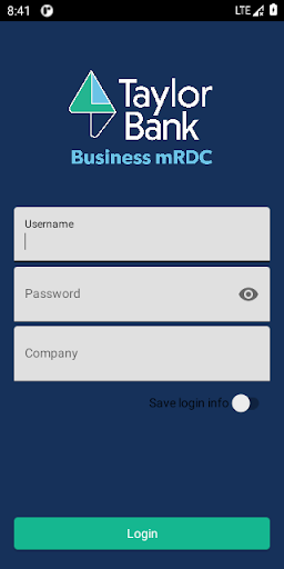 Android application Taylor Bank Business mRDC screenshort