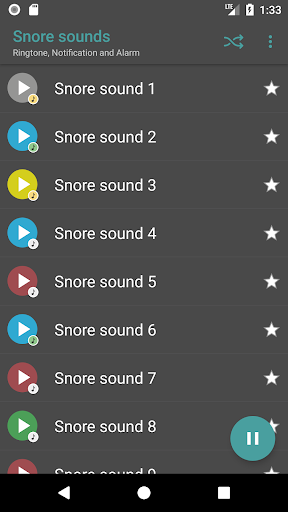 Android application Snore sounds screenshort
