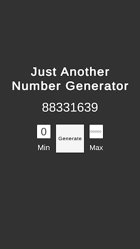 Just Another Number Generator Screen 2