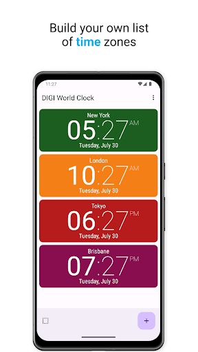 Screenshot of DIGI World Clock
