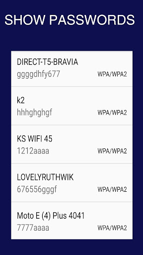 Android application WiFi Password Show [ROOT] screenshort