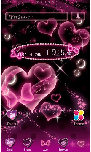 Android application Bubble Hearts Wallpaper Theme screenshort