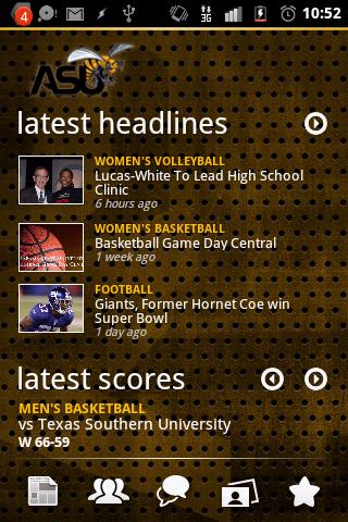 Android application Alabama State Hornets screenshort