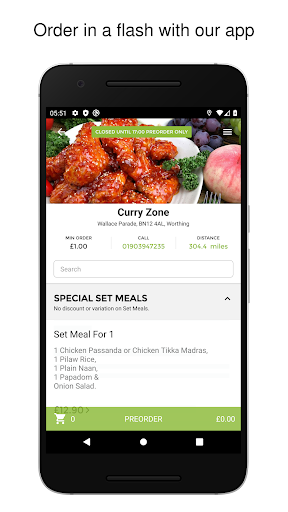Android application Curry Zone screenshort