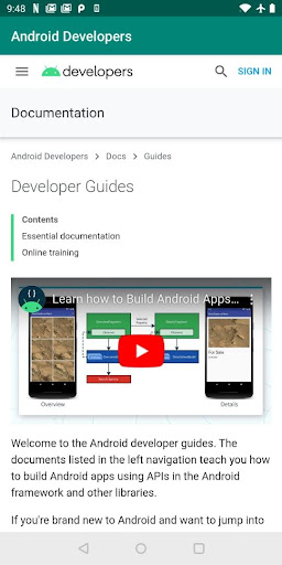 Android application Android Developers screenshort