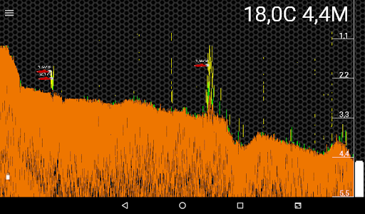 Screenshot of XFishFinder sonar fish finder