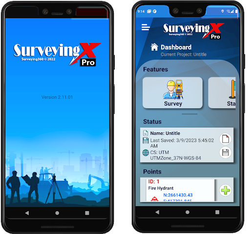 Android application SurveyingX Pro screenshort