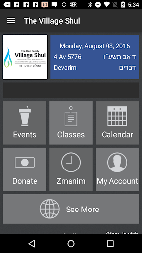 Android application The Village Shul screenshort