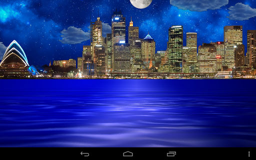 Night city from sea LWP Key Screen 2
