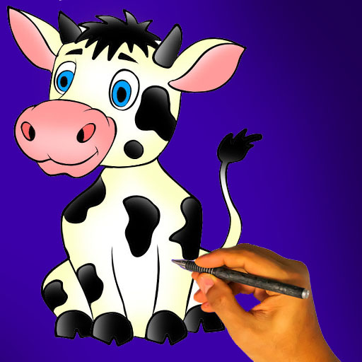 how to draw cow cartoon - como dibujar vaca