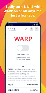 1.1.1.1 + WARP: Safer Internet‏ Screenshot