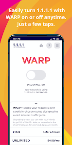 1.1.1.1 + WARP: Safer Internet v6.31 b3647 [Unlimited+ZeroTrust] [Mod]