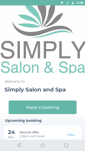 Android application Simply Salon and Spa screenshort