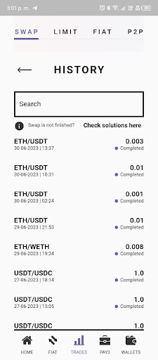 Android application DeFiX3 Wallet screenshort