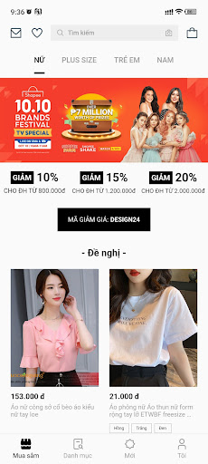 Android application Thời trang 24h screenshort