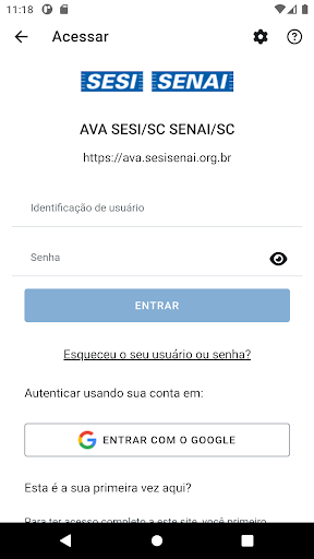 Android application AVA SESI SENAI screenshort