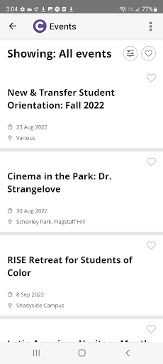 Chatham University App Screen 2