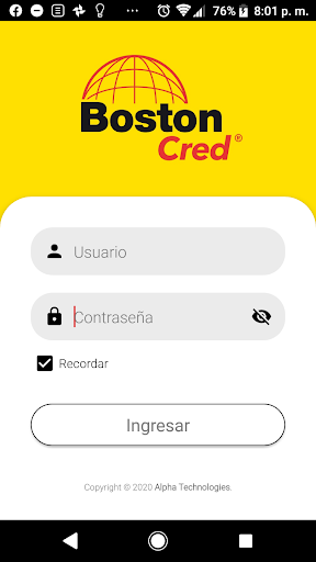 Android application BostonCred Comercios screenshort