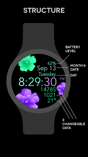 Turquoise Purple Flowers Screen 2