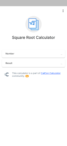 Android application Square Root Calculator screenshort