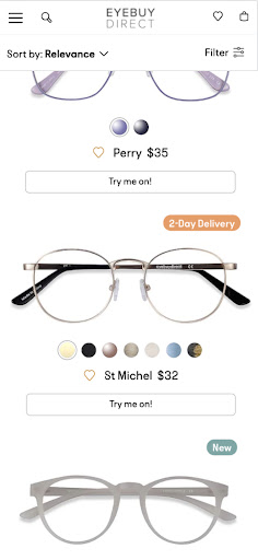 EyeBuyDirect Screen 2