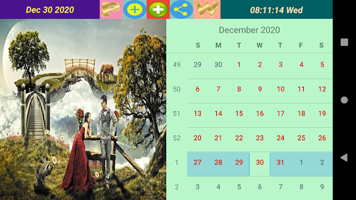 Wallie Calendar Screen 2