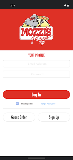 Screenshot of Mozzi's Pizza