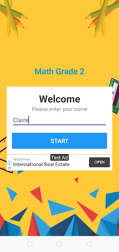 Android application Math Grade 2 screenshort