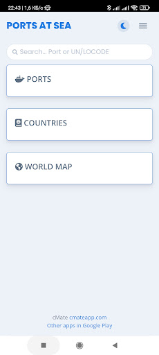 Android application Sea Ports. Ports at sea. cMate screenshort