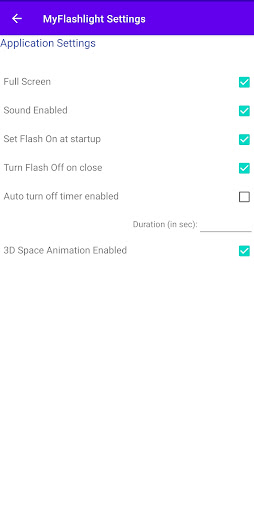 3D Space Flashlight Screen 3