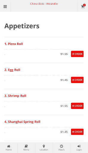 China Wok Westville Ordering Screen 2