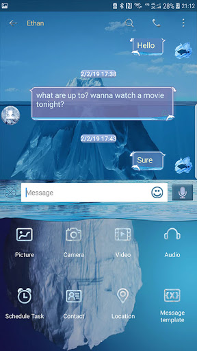 Screenshot of Glaciers skin for Next SMS