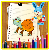 Funny animal coloring games icon