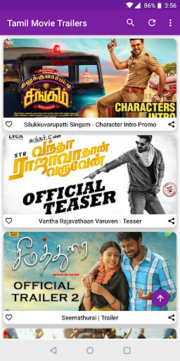 Android application Tamil Movie Trailers screenshort