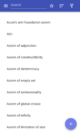 Android application Set theory screenshort
