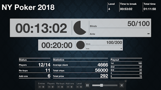Android application Home Poker Tournament Manager screenshort