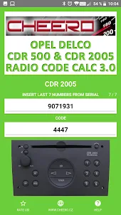 RADIO CODE for OPEL DELCO 500