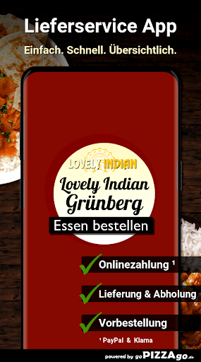 Android application Lovely Indian Restaurant Grünb screenshort