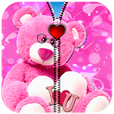Pink Teddy Bear Zipper Lock icon