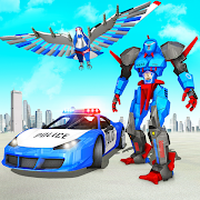 Flying Police Eagle Robot Transform Car Eagle Game