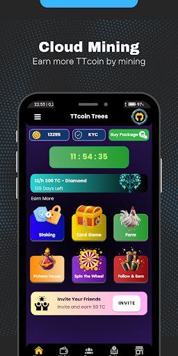TTcoin Trees - Cloud Mining Screen 2