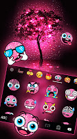 screenshot of Neon Pink Galaxy Keyboard Theme