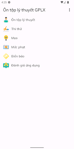 Android application 600 câu lý thuyết lái xe screenshort