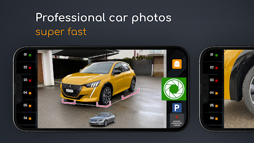 Android application Piranha automotive photography screenshort