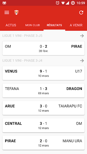 FTF - Féd. Tahitienne Football Screen 2